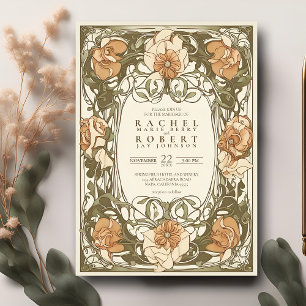 Classic Art Nouveau Floral Faire-part de mariage