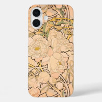 Classic Art Nouveau Peony Garden Pattern by Mucha