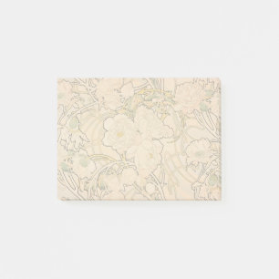 Classic Art Nouveau Peony Garden Pattern by Mucha Post-it Notes