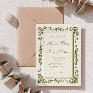 Classic Art Nouveau Wedding Invitation 