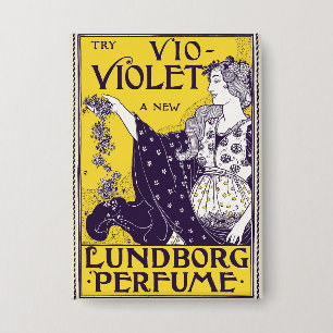 Classic Art Nouveau Woman Purple Flowers Artwork