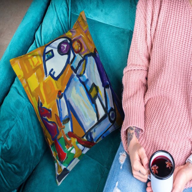 CLASSIC ART WITH A ROBOTIC TWIST THROW PILLOW (Creator Uploaded)