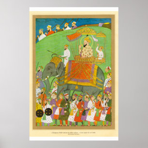 Classic Asian Art Mughal Emperor Bader  17th cent. Poster