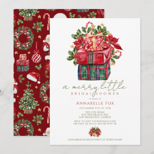 Classic Assorted Presents Christmas Bridal Shower Invitation