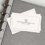 Classic Attorney Justice Scale Business Card<br><div class="desc">Smart,  elegant design featuring justice scale logo.</div>