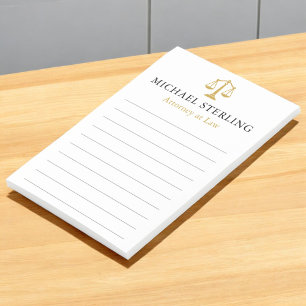 Classic Attorney Scales of Justice Black Gold Post-it Notes