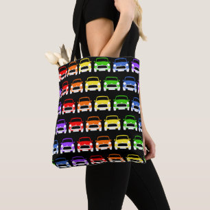Classic Austin Mini Car Rainbow Tote Bag