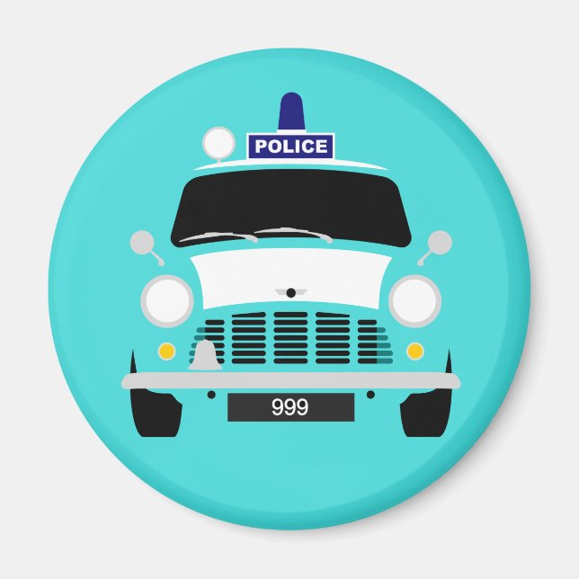 Classic Austin Mini police  Van Magnet (Front)