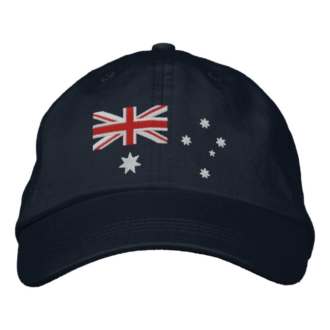 Classic Australian Flag Embroidery Embroidered Hat (Front)