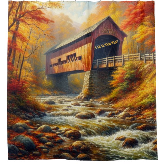 classic, autumn covered bridge (Front)