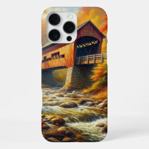 classic, autumn covered bridge iPhone 16 pro max case