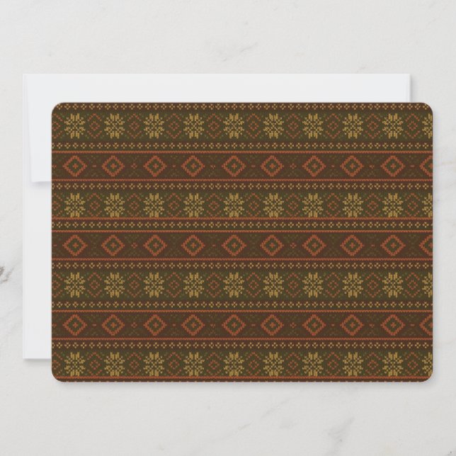 Classic Autumn/fall fair isle/colorwork patterned  Invitation (Front)