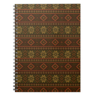 Classic Autumn/fall fair isle/colorwork patterned  Notebook