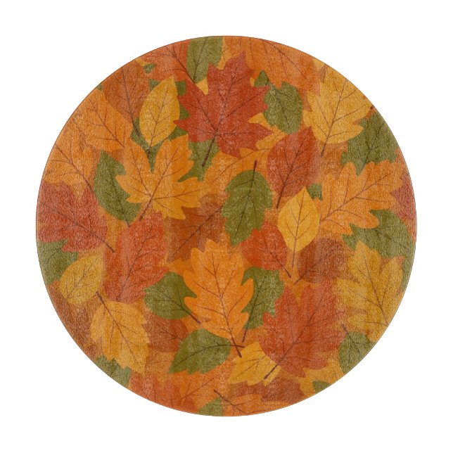 Classic Autumn/fall leaves patterned  Cutting Board (Front)