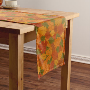 Classic Autumn/fall leaves patterned Short Table Runner