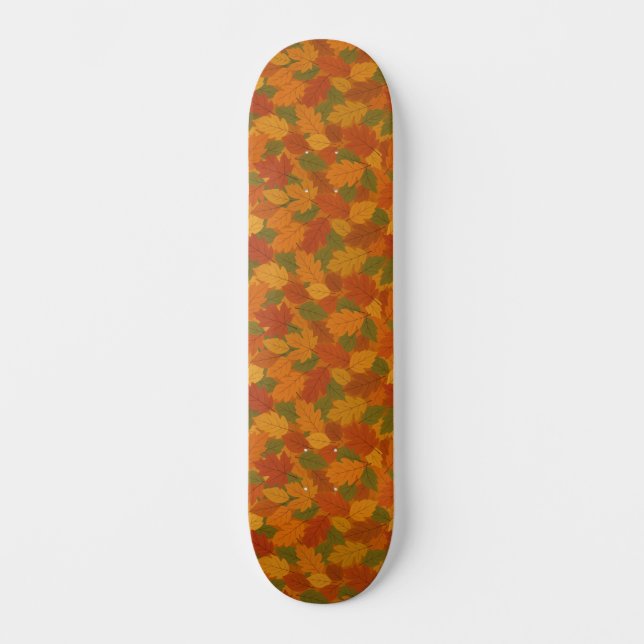 Classic Autumn/fall leaves patterned  Skateboard (Front)