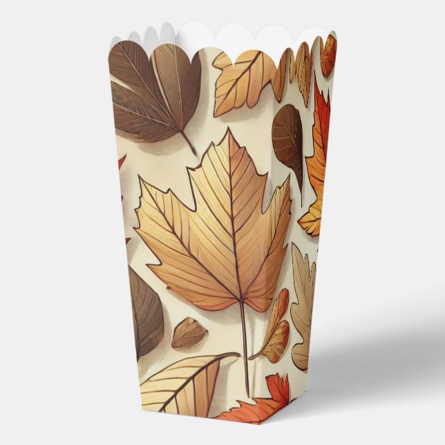 classic Autumn leaves Favor Box (Back)