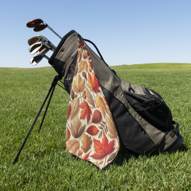 classic Autumn leaves Golf Towel (Green)