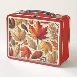 classic Autumn leaves Metal Lunch Box