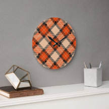 Classic Autumn Pumpkin Orange Brown Tartan Pattern
