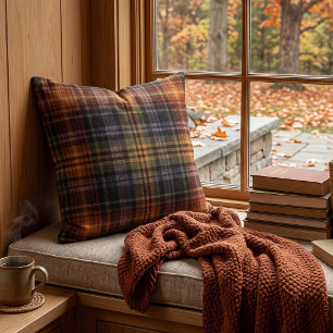 Classic Autumn Tartan Plaid - Rustic Chequered Throw Pillow