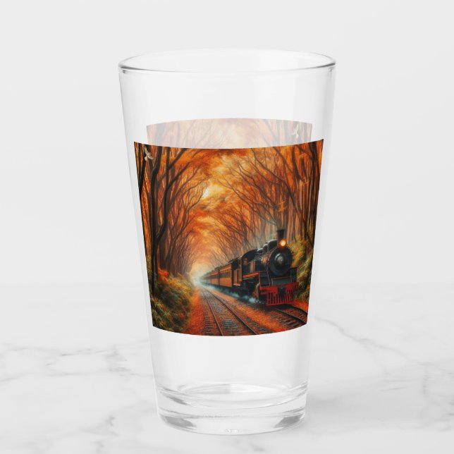 classic Autumn train Glass (Front)