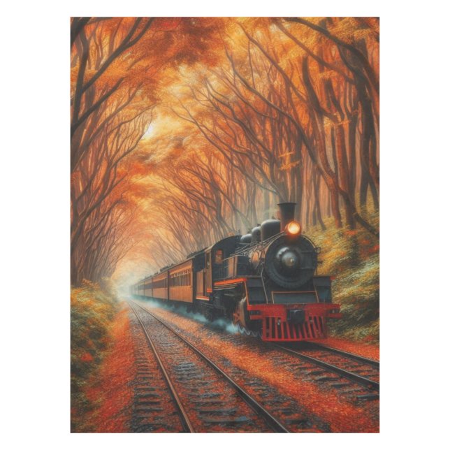 classic Autumn train Tablecloth (Front)