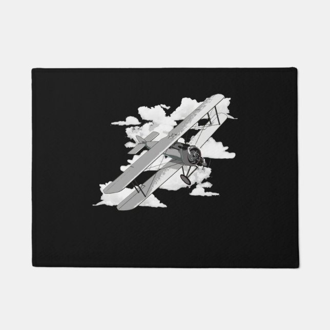 Classic Aviation Biplane Doormat (Front)