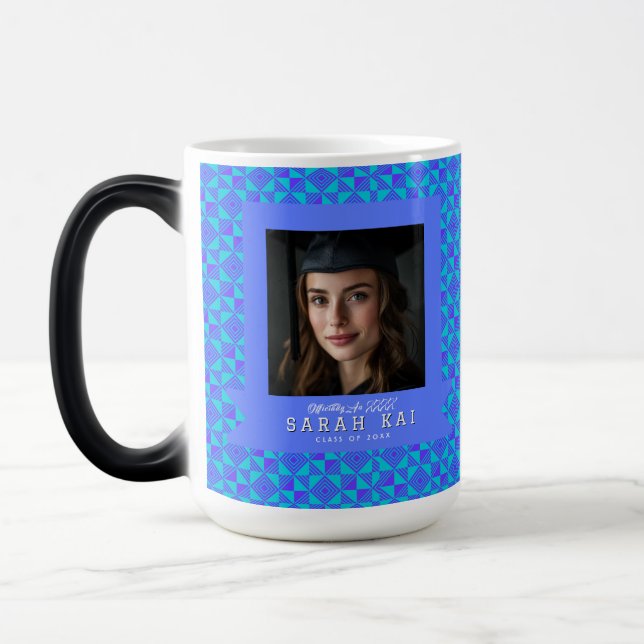 Classic Aztec Pattern Graduate Coffee Magic Mug (Left)