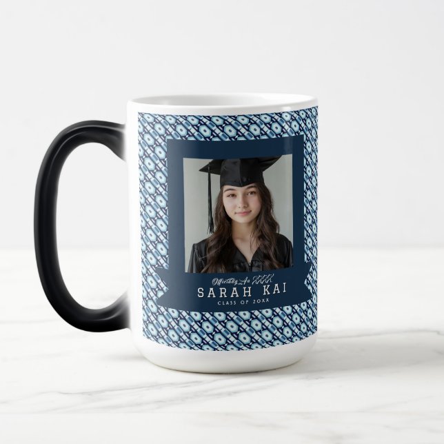 Classic Aztec Pattern Graduation Keepsake Magic Mug (Left)