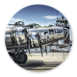 Classic b-17 wwii bomber ceramic knob