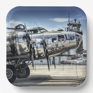 Classic b-17 wwii bomber paper plate