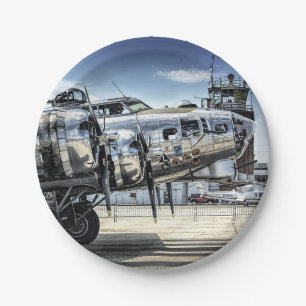 Classic b-17 wwii bomber paper plate