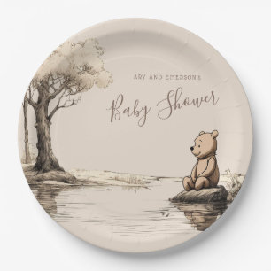 Classic Baby Bear Forest Baby Shower Paper Plate