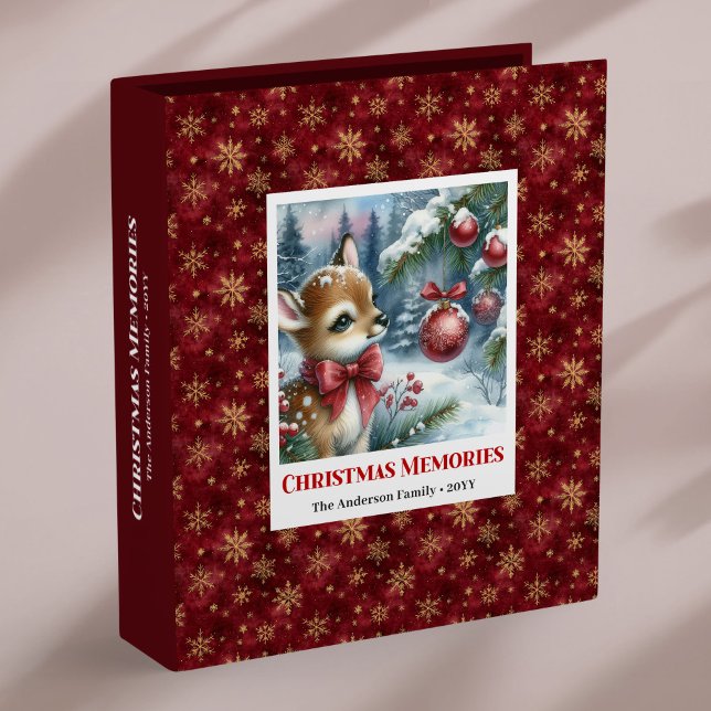 Classic Baby Deer Snowy Forest Christmas Memory  Binder (Classic Baby Deer Snowy Forest Christmas Memory Album

)