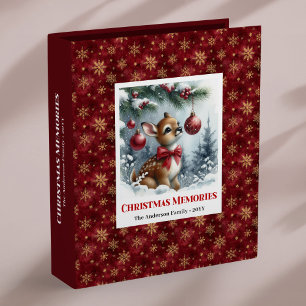 Classic Baby Fawn Winter Scene Custom Christmas  Binder