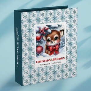 Classic baby fawn winter scene kids memory album binder