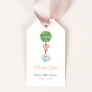 Classic Baby Girl Shower Party Thank You Gift Tags