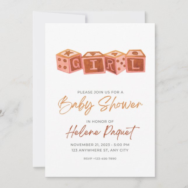 Classic Baby Shower Invitation (Front)