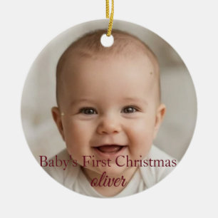 Classic Baby's First Christmas Photo Ornament