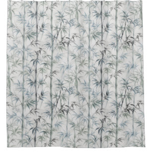 Classic Bamboo Botanical Pattern in Indigo Blue