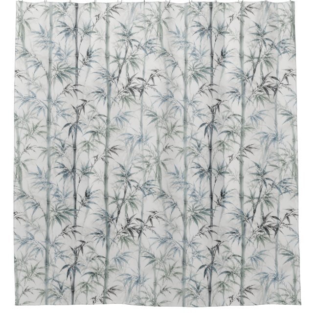 Classic Bamboo Botanical Pattern in Indigo Blue (Front)
