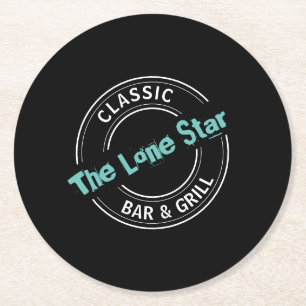 Classic Bar & Grill Logo, Pub/Brewery Round Paper Coaster