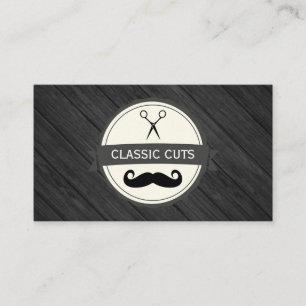 Classic Barber Shop Wood Panels Business Card