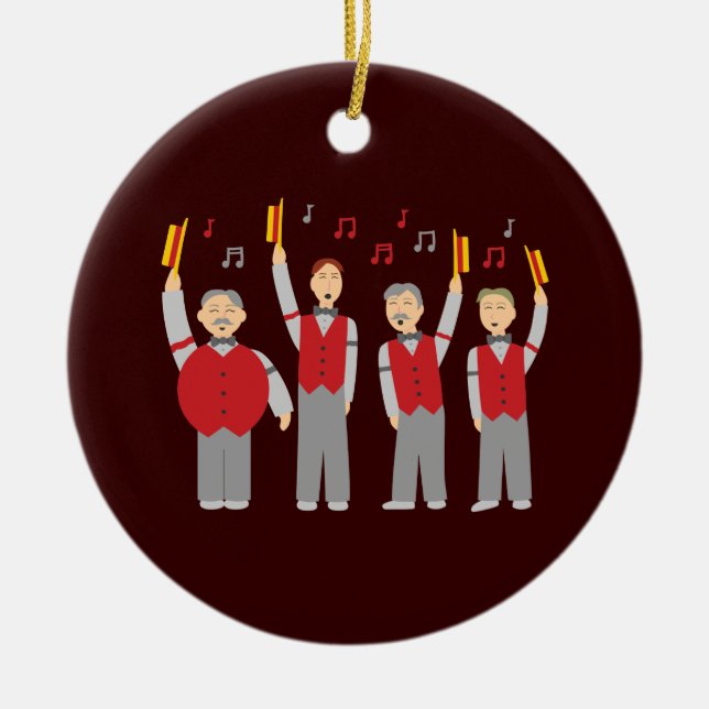 Classic Barbershop Quartet Ceramic Ornament (Front)