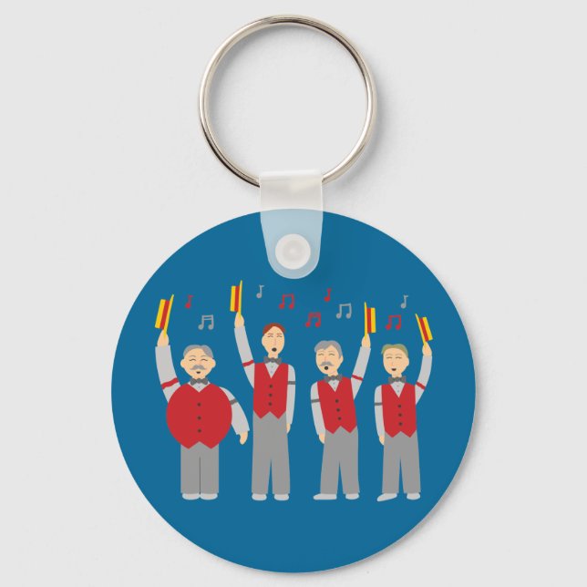 Classic Barbershop Quartet Keychain (Front)