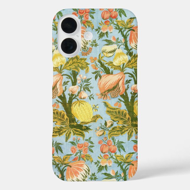 Classic Baroque Floral Fruit Damask Textile Case-Mate iPhone Case (Back)
