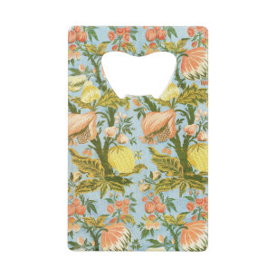 Classic Baroque Floral Fruit Damask Textile Credit Card Bottle Opener