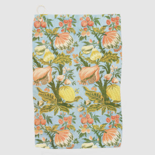 Classic Baroque Floral Fruit Damask Textile Golf Towel