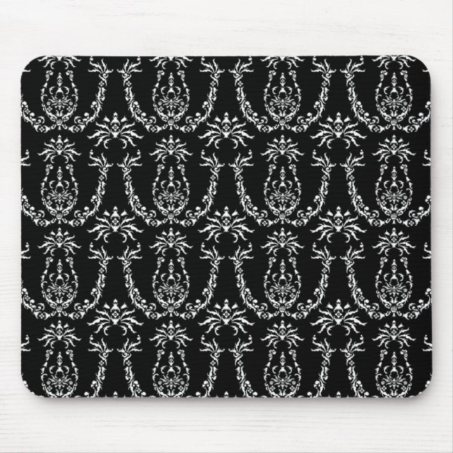 Classic Baroque Mousemat in Black Mouse Pad (Front)